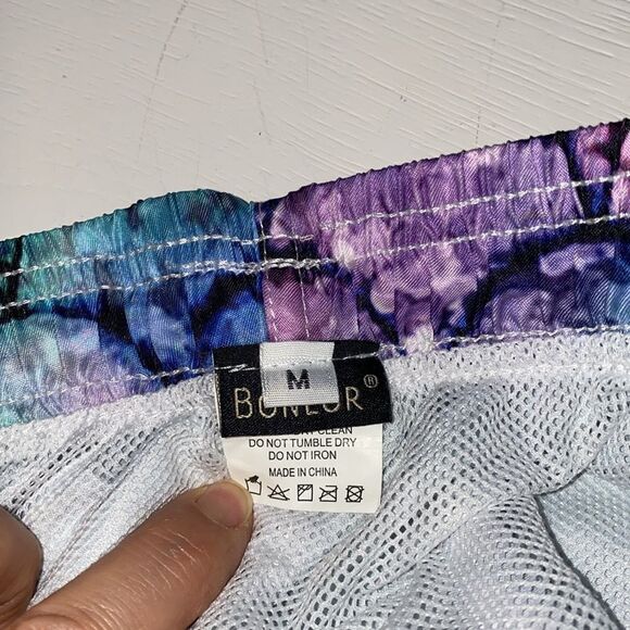 Bonlor Mens Swim Trunks Fish Scale Board Shorts Mesh Lining Beach Swim Shorts - Picture 5 of 16